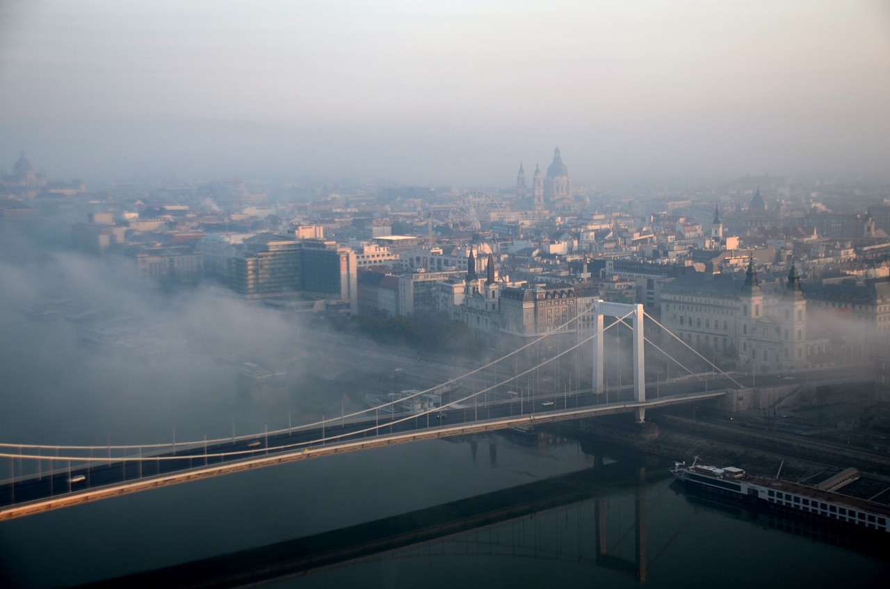 Budapest, Tiltas, Rūkas, Aušra, Elizabetinio Tilto, Nemokamos Nuotraukos,  Nemokama Licenzija