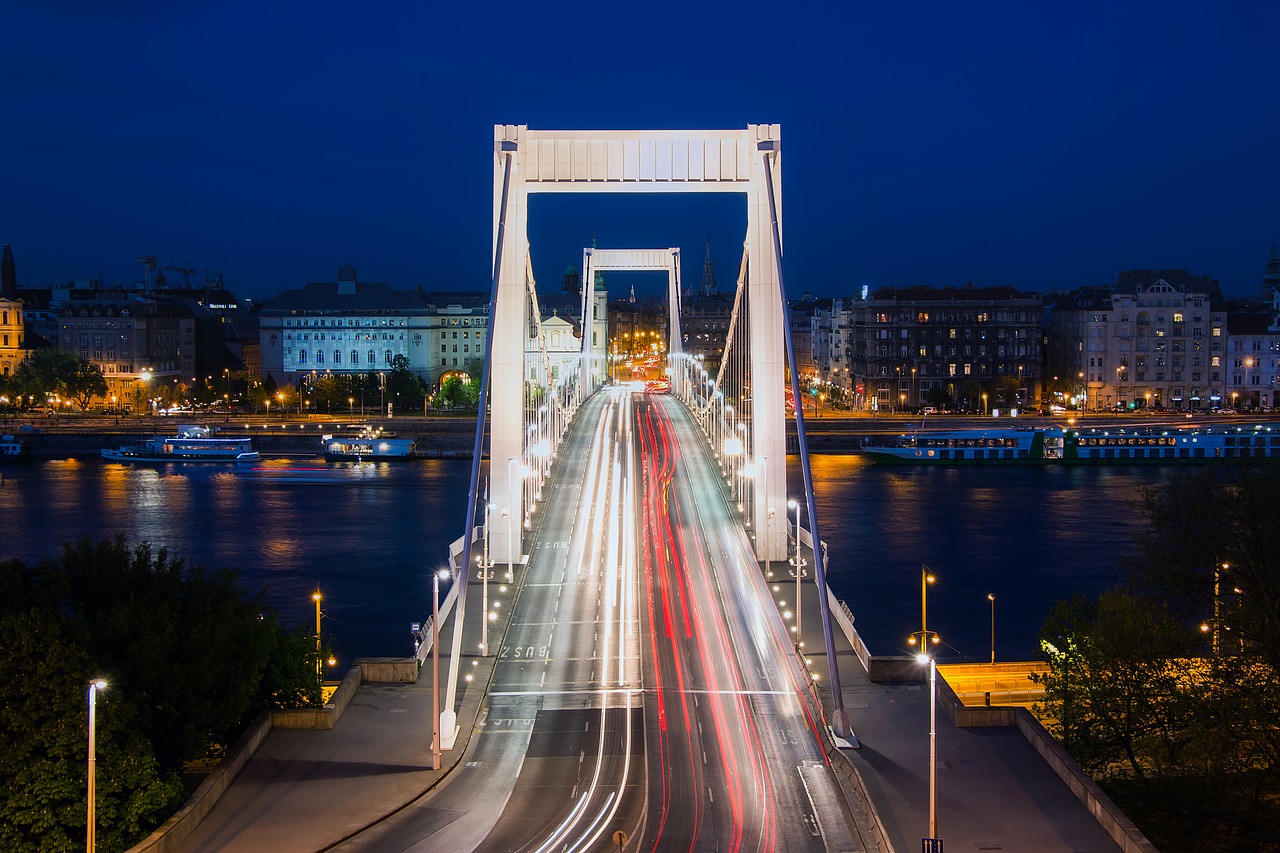 Budapest, Vengrija, Miestas, Miesto, Miesto Panorama, Žibintai, Švytėjimas, Naktis, Vakaras, Tiltas