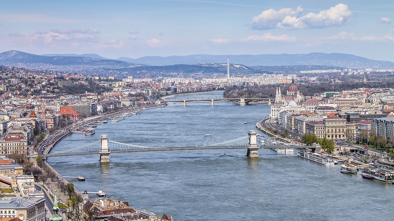 Budapest, Danube, Citadelė, Tiltai, Grandinės Tiltas, Upė, Virš Danube, Panorama, Nemokamos Nuotraukos,  Nemokama Licenzija