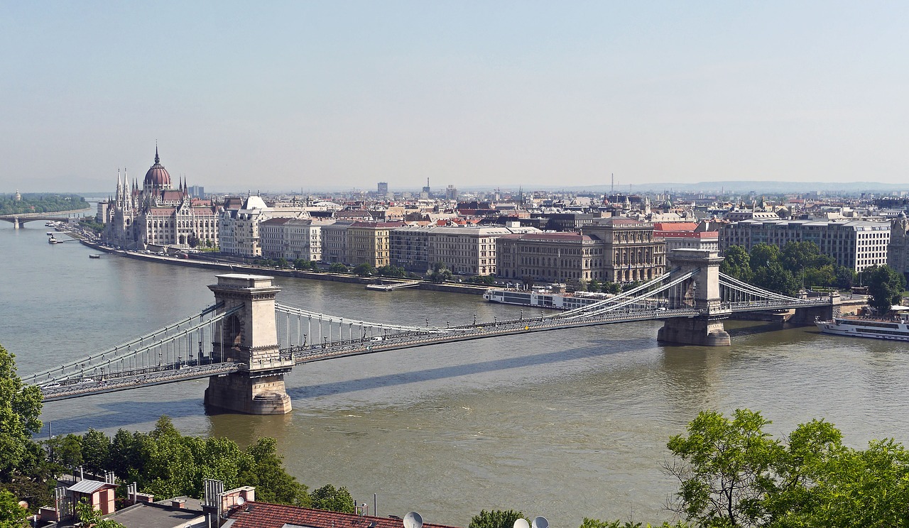 Budapest, Grandinės Tiltas, Parlamentas, Danube, Upė, Dabartinis, Vengrija, Kapitalas, Architektūra, Lankytinos Vietos