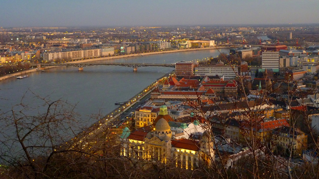 Budapest, Vengrija, Saulėlydis, Žibintai, Danube, Panorama, Žibintas, Kékóra, Tiltas, Nemokamos Nuotraukos