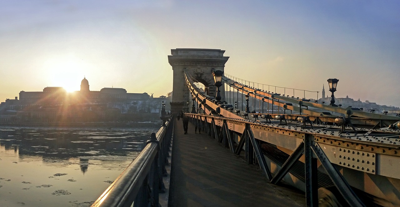 Budapest, Tiltas, Grandinės Tiltas, Panorama, Kraštovaizdis, Danube, Architektūra, Vanduo, Upė, Spacer