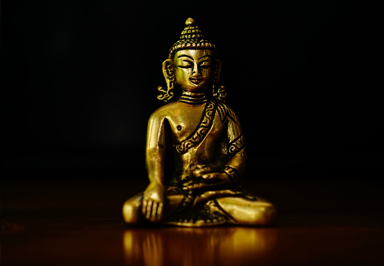 Buda, Figūra, Bronza, Auksinė Buda, Meditacija, Asija, Budizmas, Poilsis, Auksas, Tylus