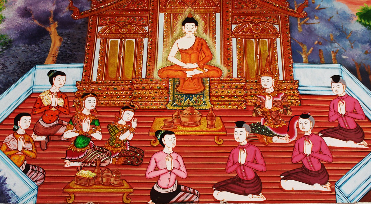 Buda, Bhaktai, Garbinimas, Budistinis, Šventas, Šventykla, Senovės, Religija, Asija, Religinis