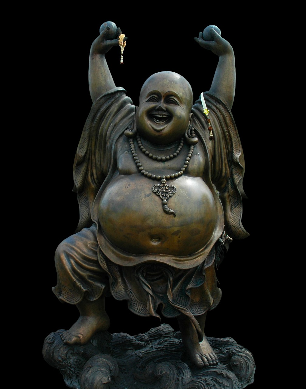 Buda, Šamanizmas, Šokis, Žiūrėk Į Priekį, Nutukusi, Bronza, Figūra, Menas, Bronzos Statula, Statula