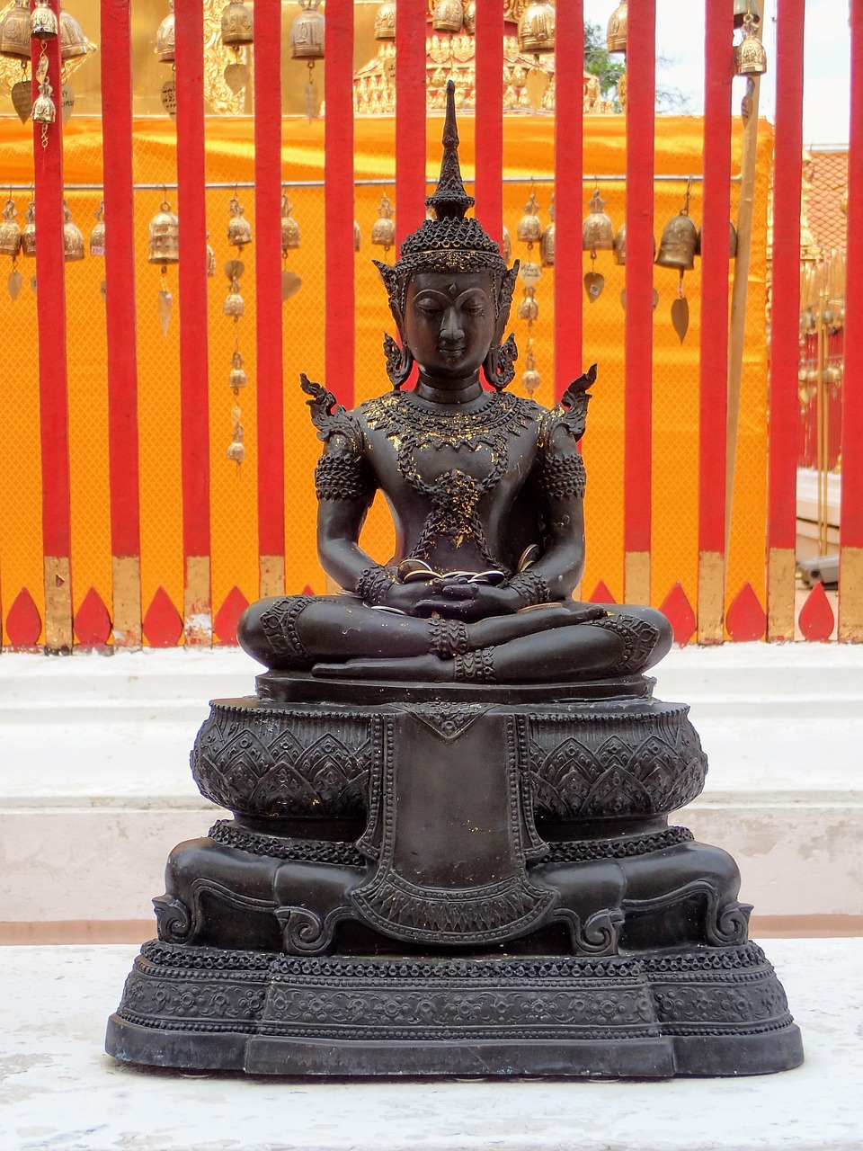 Buda, Statula, Tailandas, Religija, Šventykla, Budizmas, Ramybė, Meditacija, Lotosas, Dvasinis Simbolis