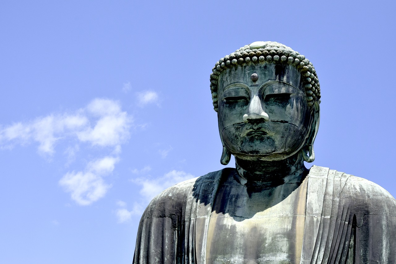 Buda, Japonija, Jokohama, Dangus, Meditacija, Dvasinis, Steinbuddha, Budistinis, Budizmas, Statula