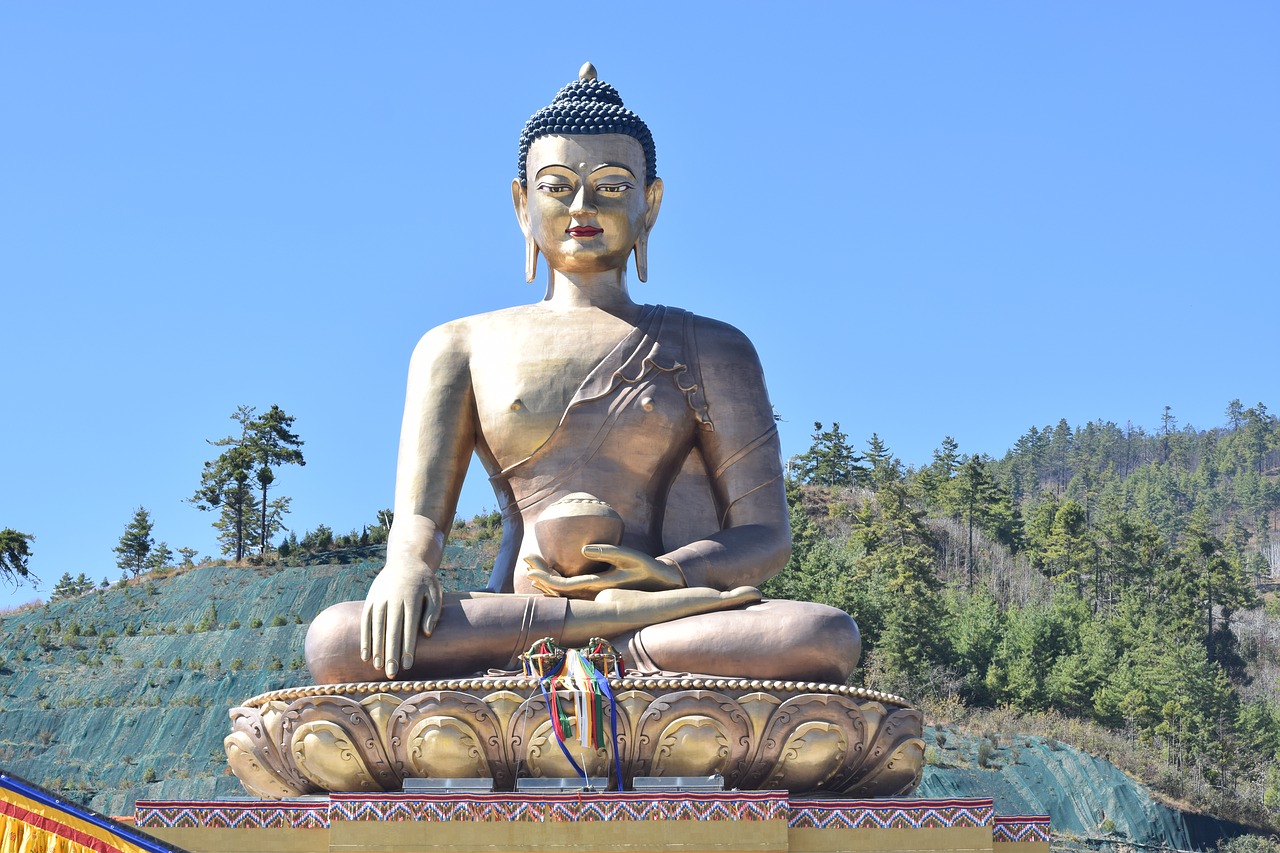 Buda, Statula, Butanas, Šalis, Religija, Budizmas, Asija, Šventykla, Skulptūra, Budistinis