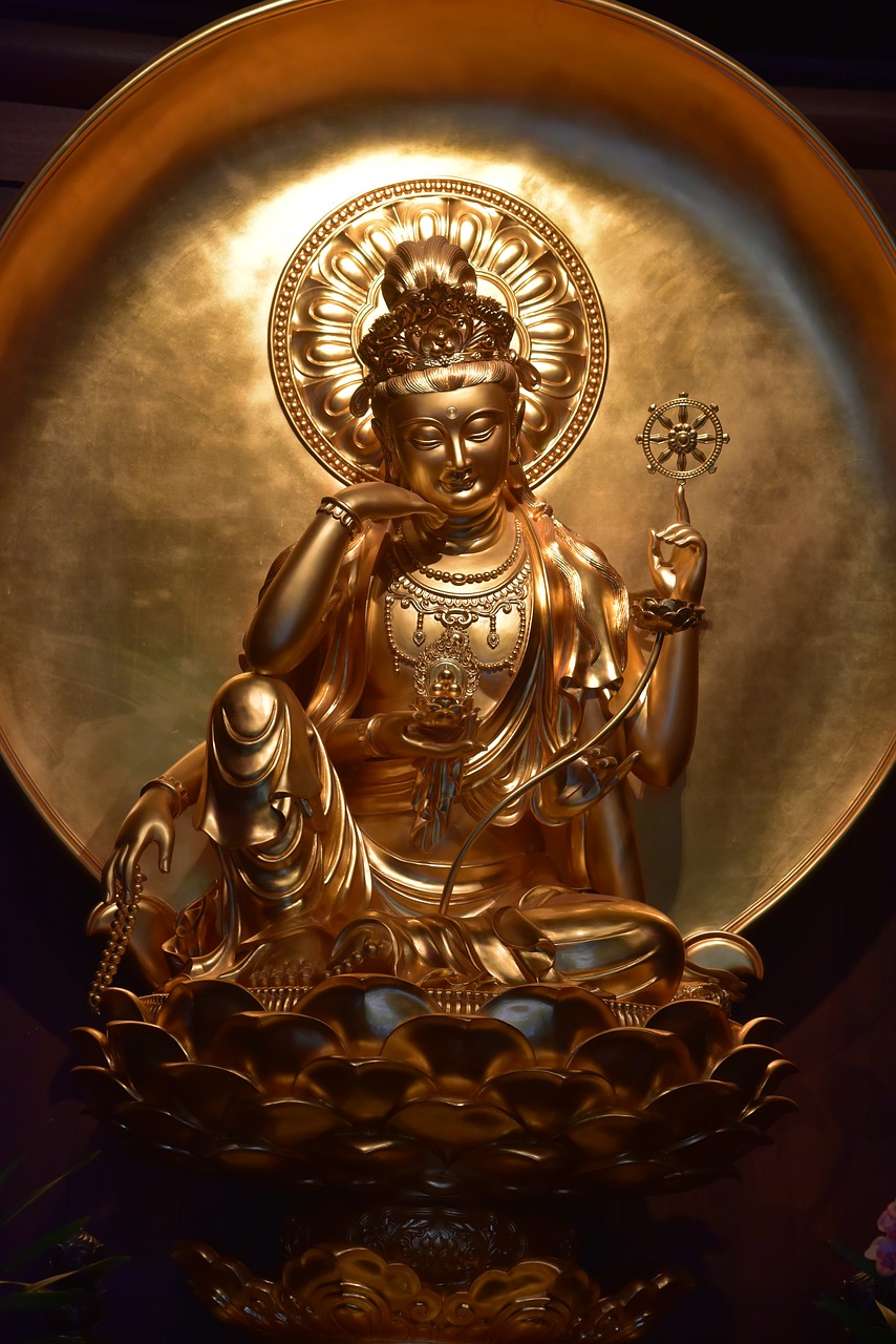 Budizmas,  Šventykla,  Kinija,  Šanchajus,  Religija,  Pagoda,  Šventovė,  Dvasingumas,  Golden,  Statula