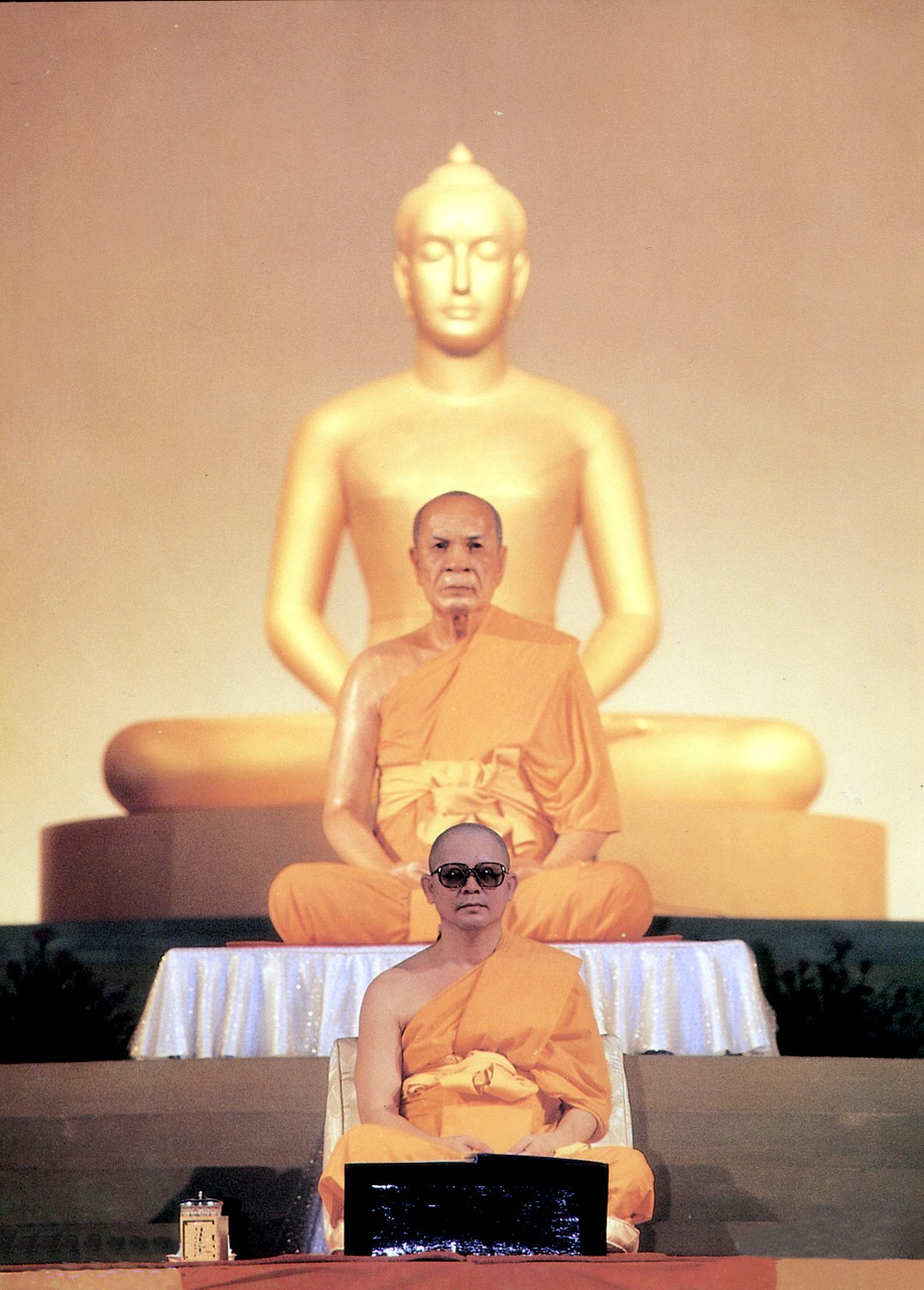 Budistinis, Budhas, Lyderis, Wat, Phra Dhammakaya, Šventykla, Dhammakaya Pagoda, Auksas, Budizmas, Vienuolis