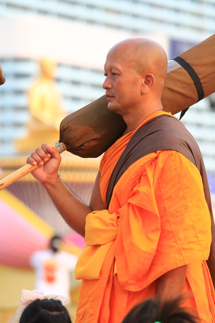 Budistams, Oranžinė, Drabužiai, Tailando Vienuoliai, Budizmas, Vaikščioti, Tajų, Wat, Phra Dhammakaya, Šventykla