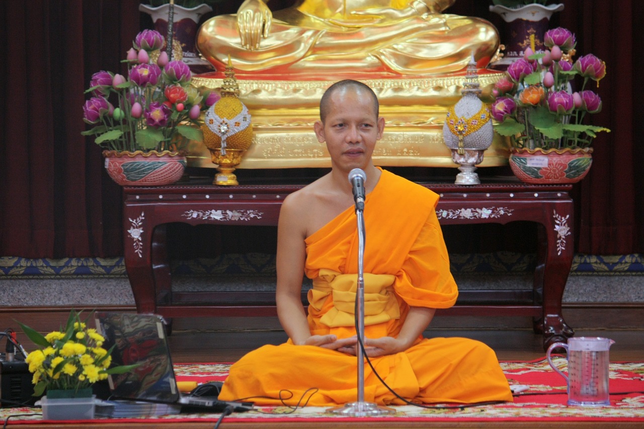 Budistams, Tailandas, Religinis, Apeigas, Medituoti, 072, Šventykla, Oranžinė, Apranga, Nemokamos Nuotraukos