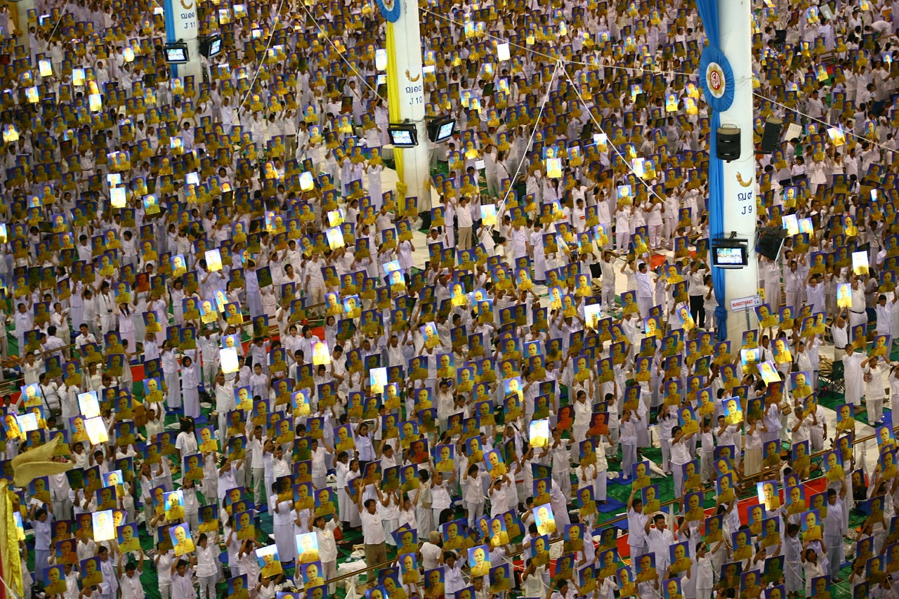 Budistams, Minios, Žmonės, Tailandas, Wat, Phra Dhammakaya, Dhammakaya Pagoda, Ceremonija, Rinkimas, Religija