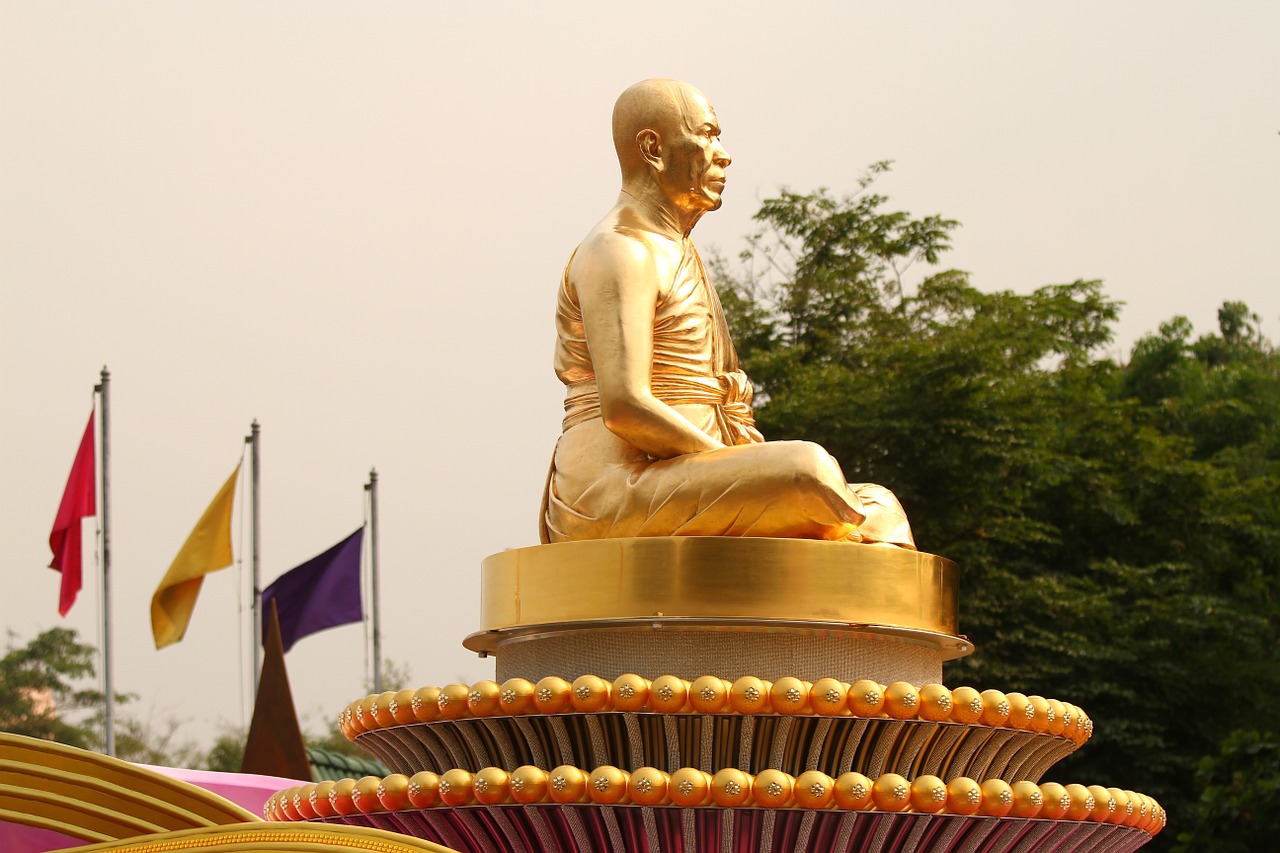 Budha, Vienuolis, Auksas, Budizmas, Phramongkolthepmuni, Dhammakaya Pagoda, Wat, Phra Dhammakaya, Meditacija, Tailandas