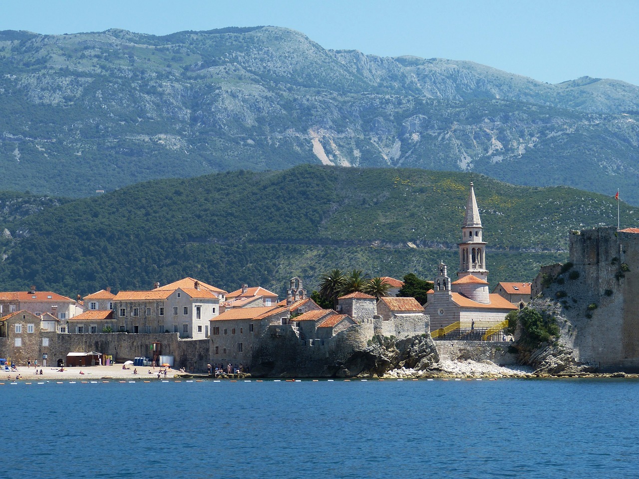 Budva,  Montenegro,  Balkanų,  Istoriškai,  Senamiestis,  Bažnyčia,  Viduržemio Jūros,  Adrijos Jūra,  Kalnai, Nemokamos Nuotraukos