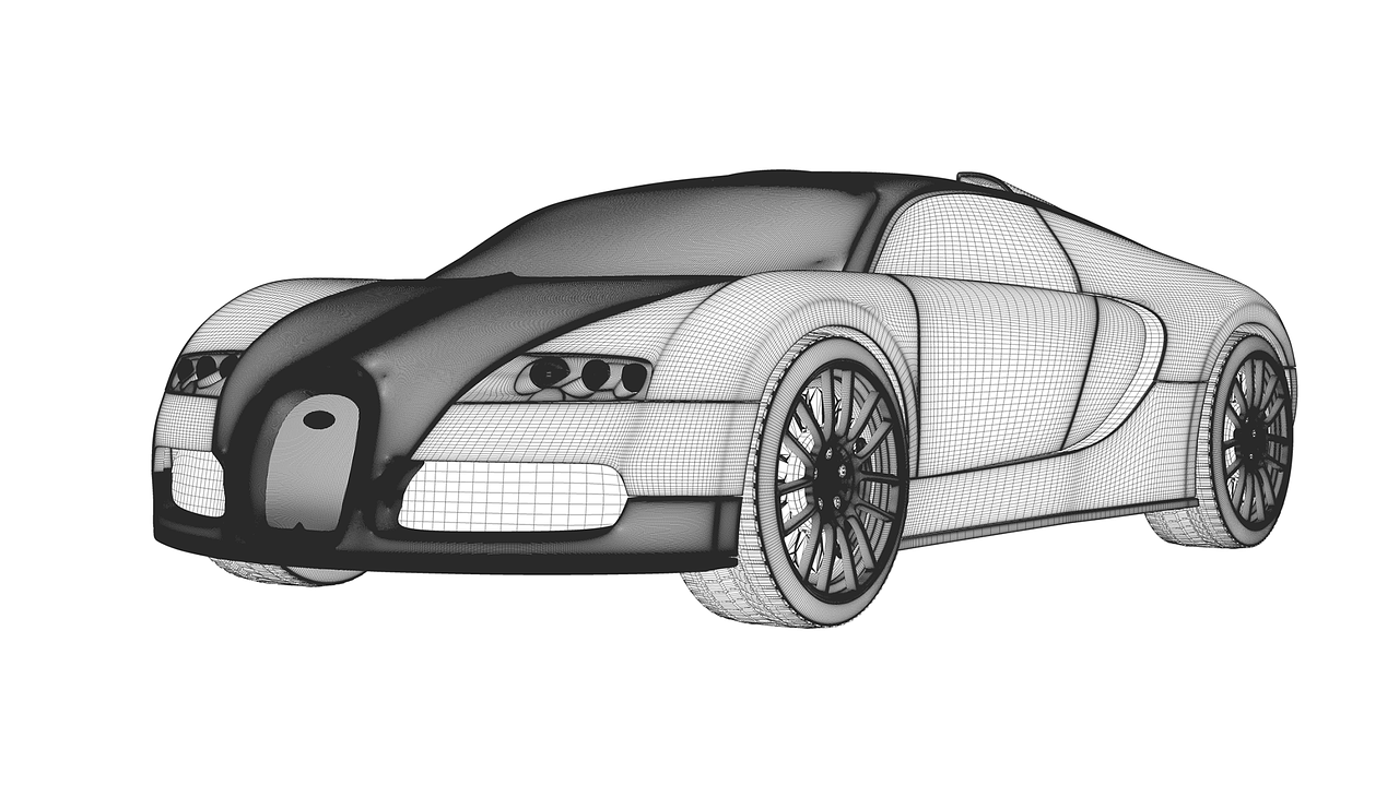 Bugatti, Veyron, Automatinis, Prototipas, Studijuoti, Automobilis, Karkasas, Kontūras, Linijos, Statyba