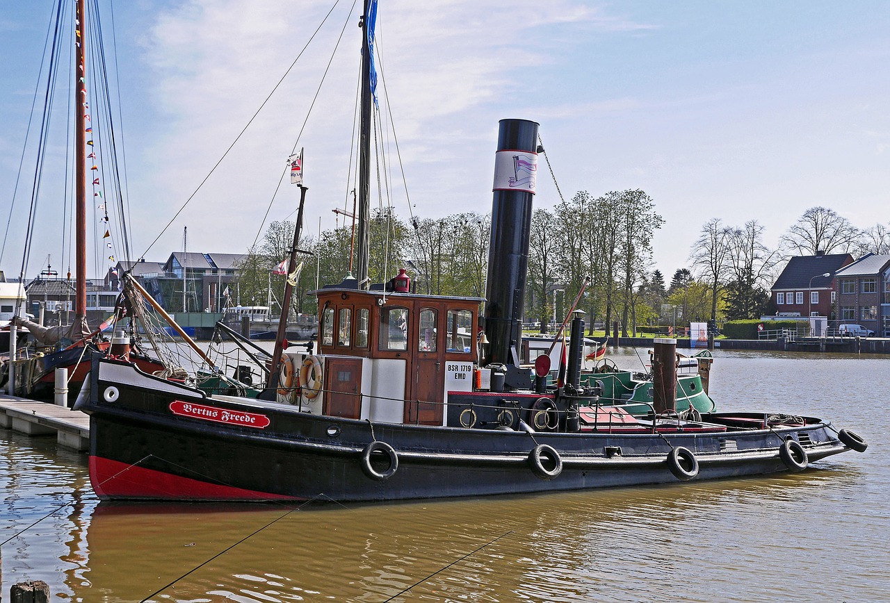 Bugsier Steamer, Vilkikas, Uostas, Tuščia, Rytinė Frisia, Schleppdampfer, Garlaivis, Muziejaus Laivas, Barža, Oldtimer