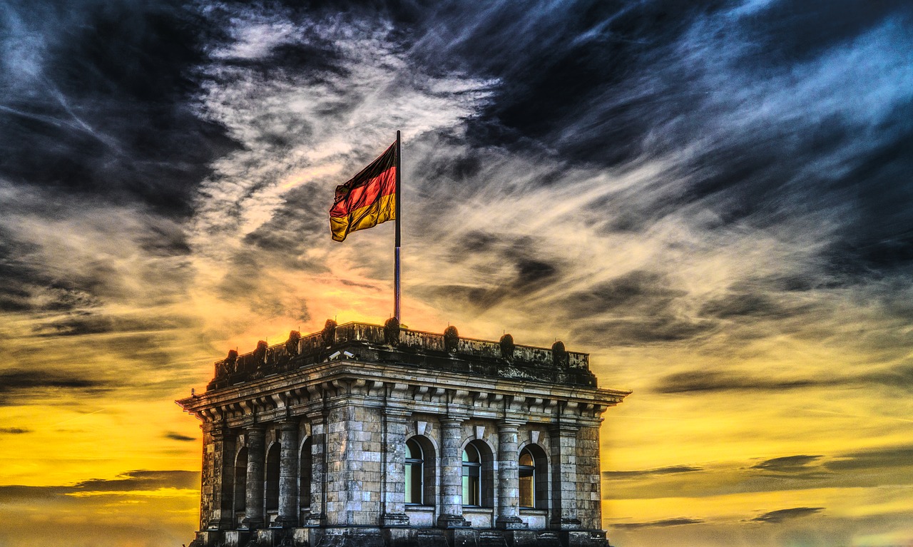 Bundestag, Vokiečių Vėliava, Reichstagas, Bundestagswahl, Vokietija, Berlynas, Kapitalas, Vėliava, Juodas Raudonas Auksas, Architektūra