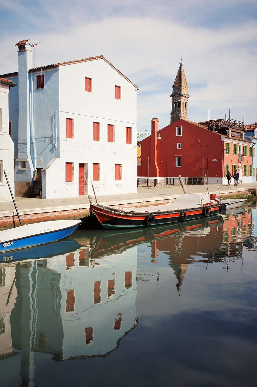 Burano, Burano Sala, Venecija, Namai, Spalvinga, Kanalas, Veneto, Boot, Italy, Spalvingi Namai