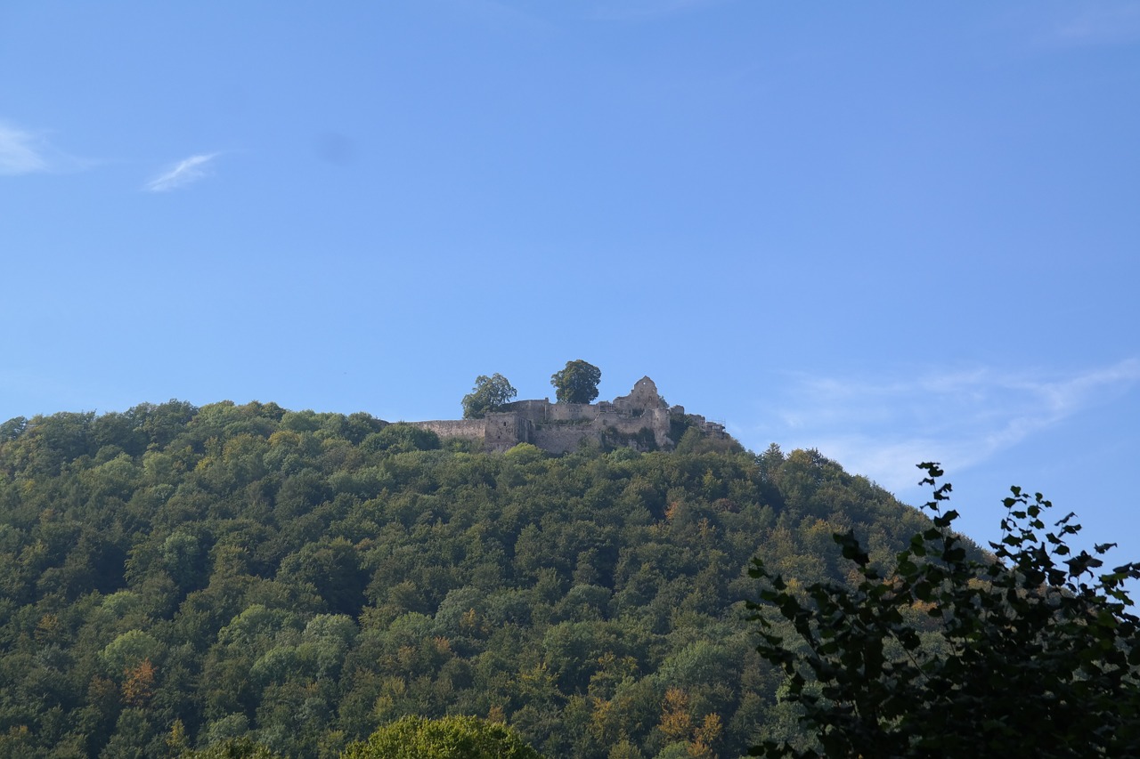 Burg Hohenurach, Pilis, Hohenurach, Sugadinti, Viršūnių Pilis, Kalnas, Kalnas, Miškas, Miškas, Kelionės Tikslas