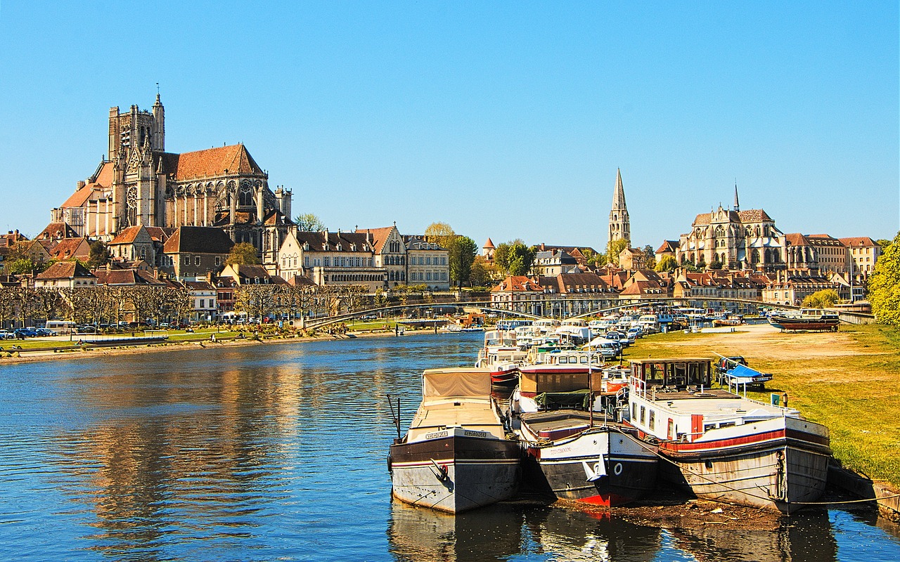 Burgundija, Auxerre, Panorama, Miestas, Uostas, Yonne, Panoraminiai Vaizdai, Paminklai, Miesto, Nemokamos Nuotraukos