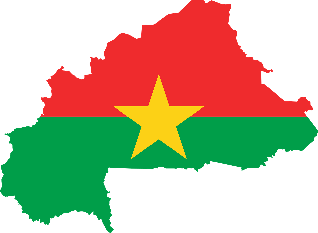 Burkina Fasas, Vėliava, Žemėlapis, Geografija, Kontūrai, Afrika, Šalis, Tauta, Sienos, Svg