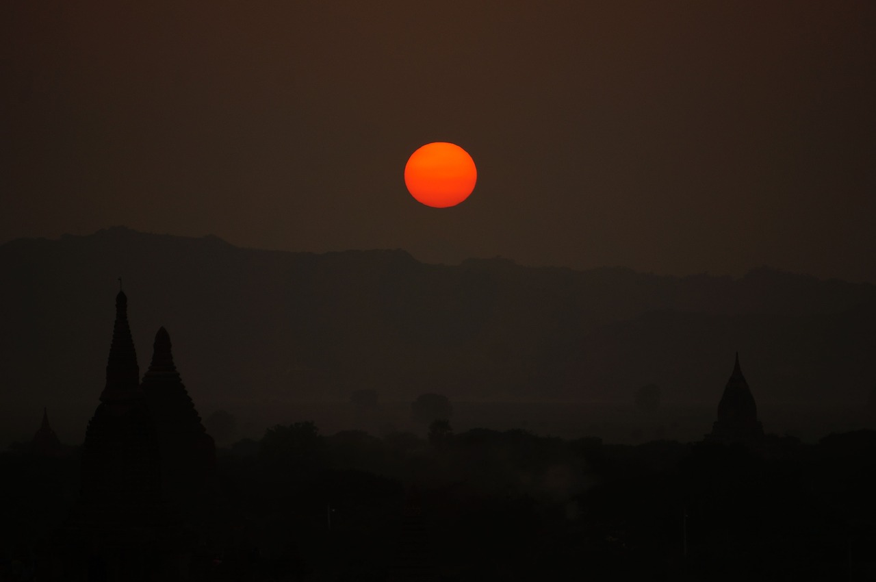 Burma, Saulėlydis, Raudona, Nemokamos Nuotraukos,  Nemokama Licenzija