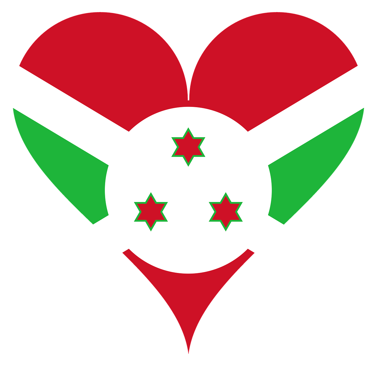 Burundis, Rytų Afrika, Trys, Žvaigždė, Meilė, Širdis, Širdies Formos, Vėliava, Nemokamos Nuotraukos,  Nemokama Licenzija