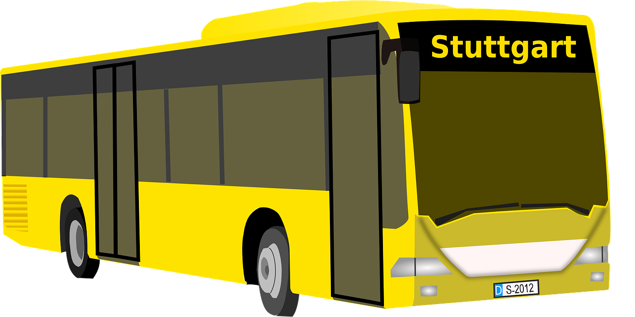 Autobusas, Geltona, Automobilis, Transportas, Gabenimas, Kelionė, Atostogos, Transporto Priemonė, Vokietija, Štutgartas