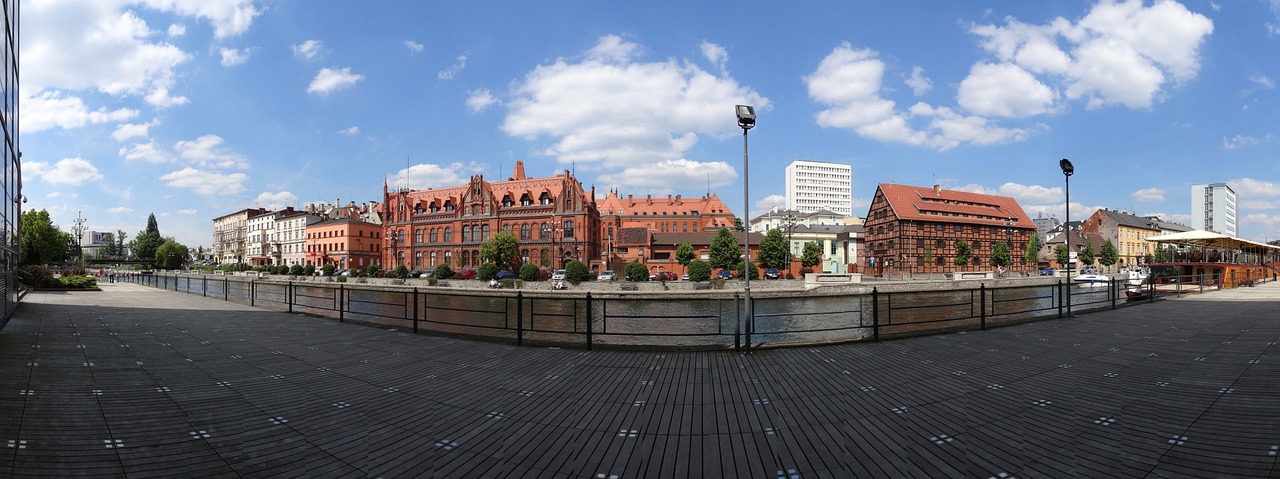 Bydgoszcz, Kranto, Krantinė, Kanalas, Upė, Miesto, Pastatai, Lenkija, Panorama, Nemokamos Nuotraukos