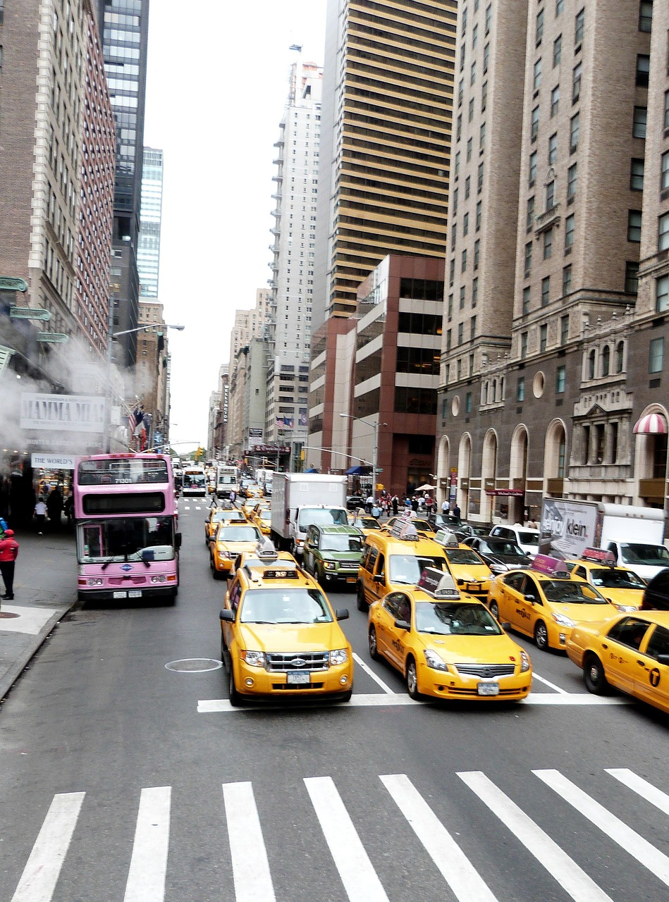 Taksi, Geltona Kabina, Automobiliai, Gatvė, Taksi, Geltona, Niujorkas, Naujas, York, Gabenimas