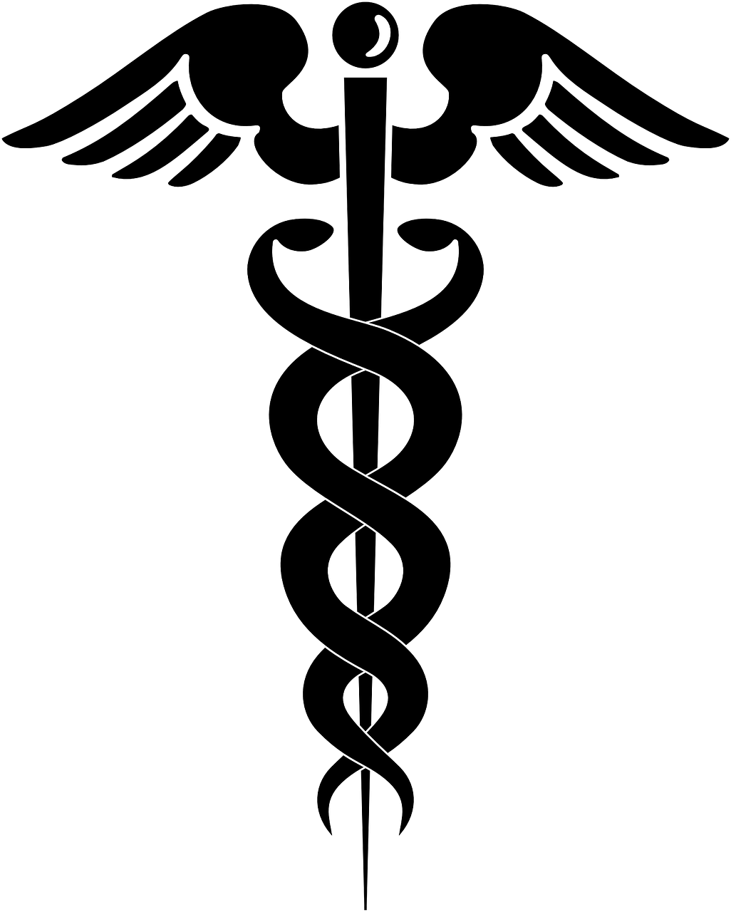 Caduceus, Medicininis Simbolis, Medicininis Logotipas, Medicina, Medicinos, Ligoninė, Sveikatos Apsauga, Sveikatos Apsauga, Hermes Personalas, Sujungtos Gyvatės