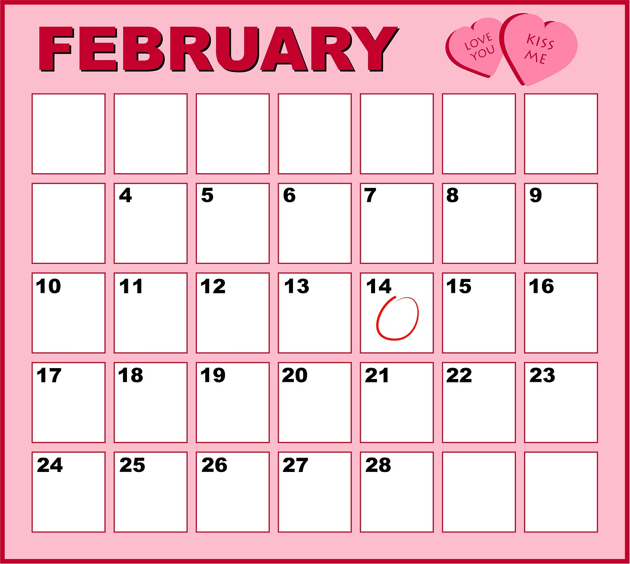 Kalendorius, Rožinis, Vasaris, Mėnuo, Meilė, Valentine, Valentino Diena, Nemokamos Nuotraukos,  Nemokama Licenzija