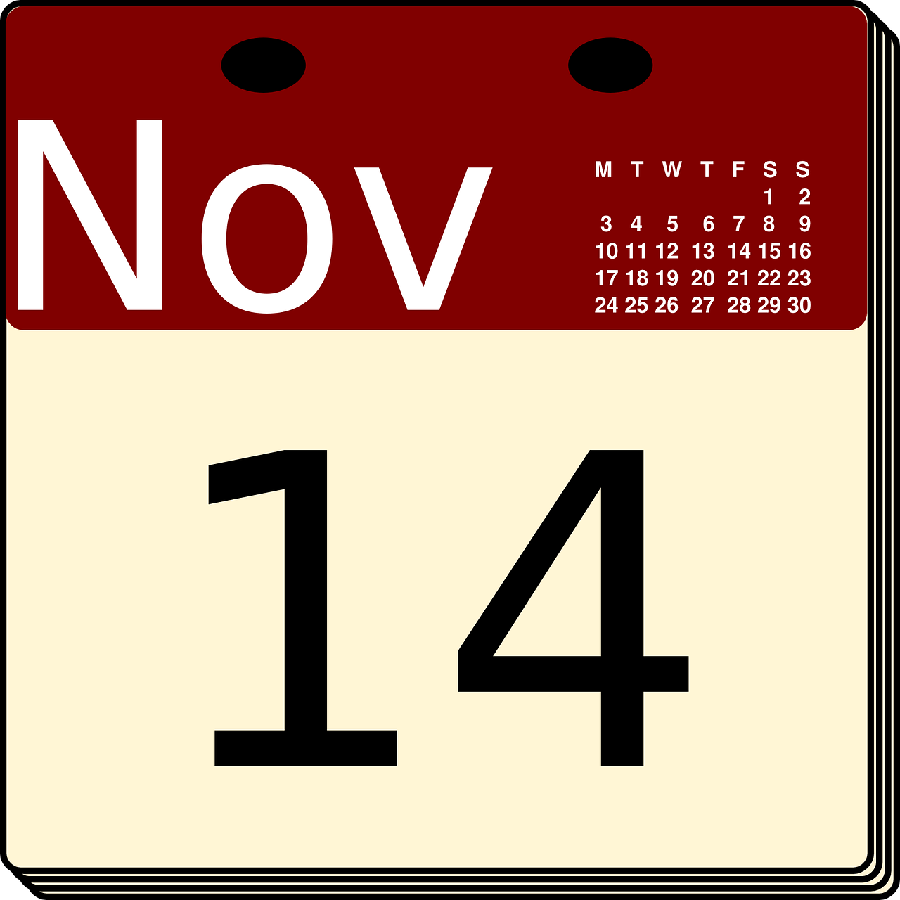 Kalendorius, Lapkritis, Data, Diena, Stalviršis, 14, Nemokama Vektorinė Grafika, Nemokamos Nuotraukos,  Nemokama Licenzija