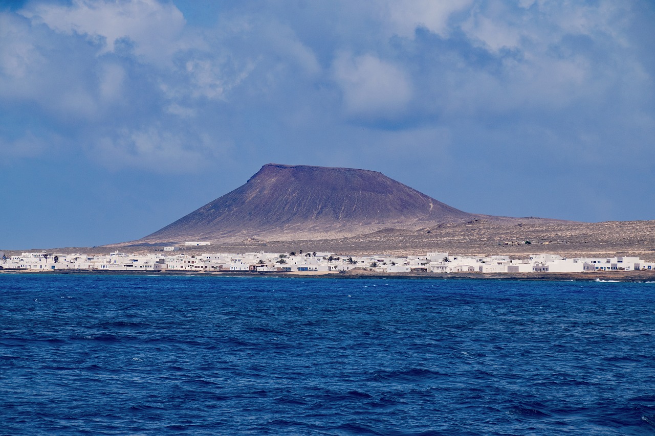 Caleta Del Sebo, La Graciosa, Kanarų Salos, Vulkanas, Ispanija, Afrika, Jūra, Vanduo, Kranto, Vaizdas