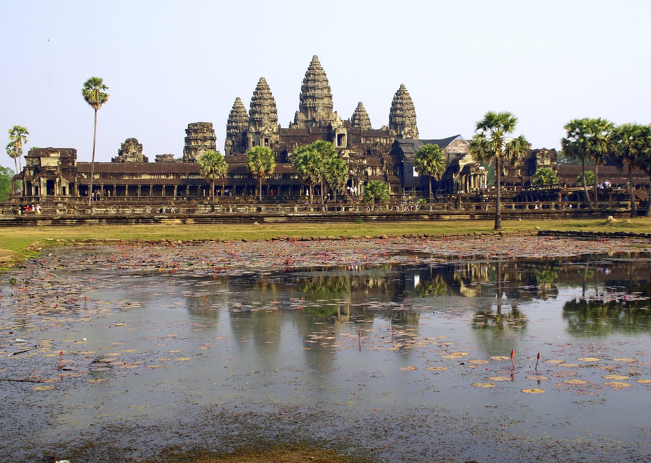 Kambodža, Angkor, Religija, Šventykla, Angkor Wat, Refelts, Nemokamos Nuotraukos,  Nemokama Licenzija