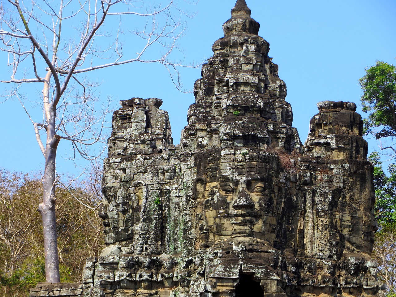 Kambodža, Angkor, Religija, Šventykla, Bayon, Veidas, Dievybes, Griuvėsiai, Nemokamos Nuotraukos,  Nemokama Licenzija