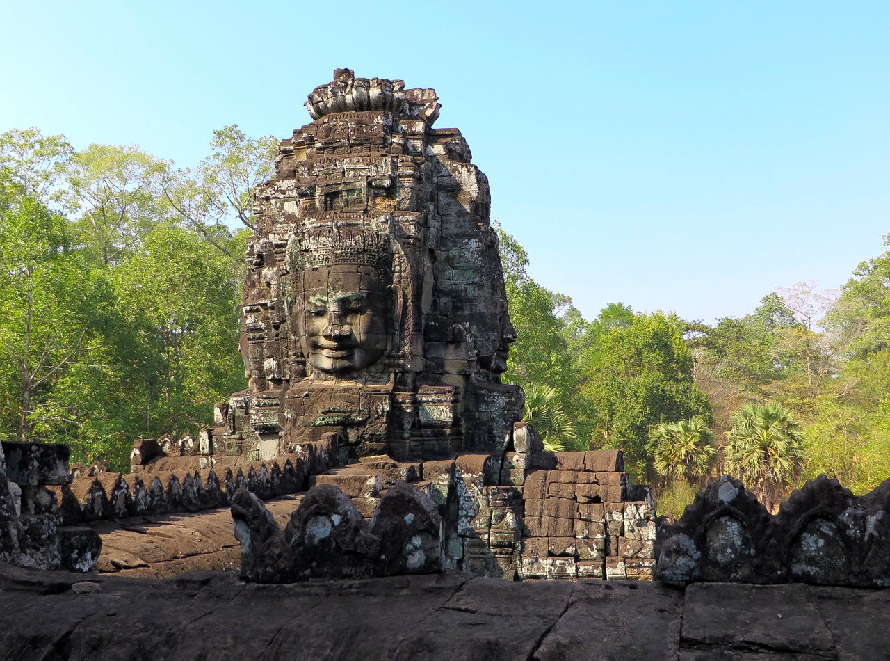 Kambodža, Angkor, Religija, Šventykla, Bayon, Veidas, Šypsena, Statula, Griuvėsiai, Nemokamos Nuotraukos
