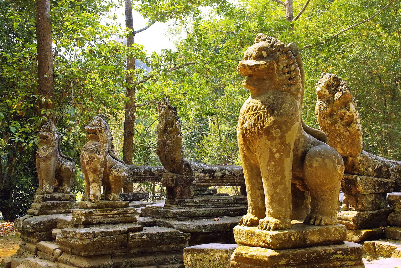 Kambodža, Angkor, Šventykla, Bantaey Srei, Sugadinti, Šventyklos Moterys, Archeologija, Religija, Statulos, Apsaugai