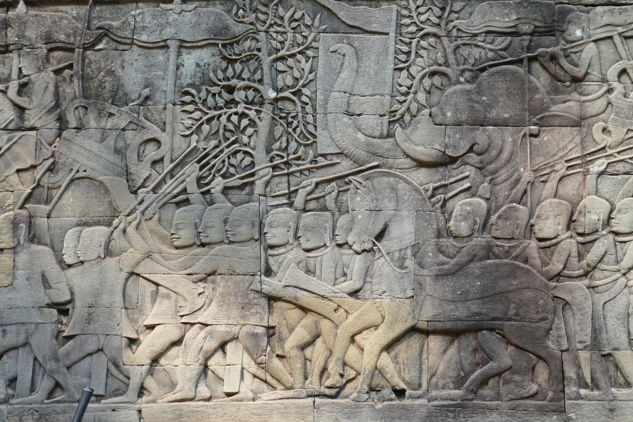 Kambodža, Angkor, Asija, Šventyklos Kompleksas, Istorija, Bayon, Šventykla, Akmens Reljefas, Architektūra, Pasaulinis Paveldas
