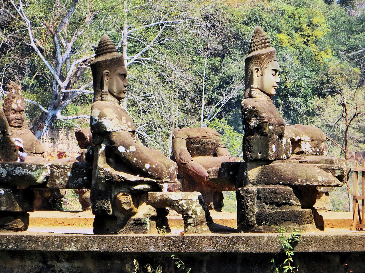 Kambodža, Angkor, Apsaugai, Bayon, Šventykla, Statulos, Archeologija, Griuvėsiai, Skulptūros, Nemokamos Nuotraukos