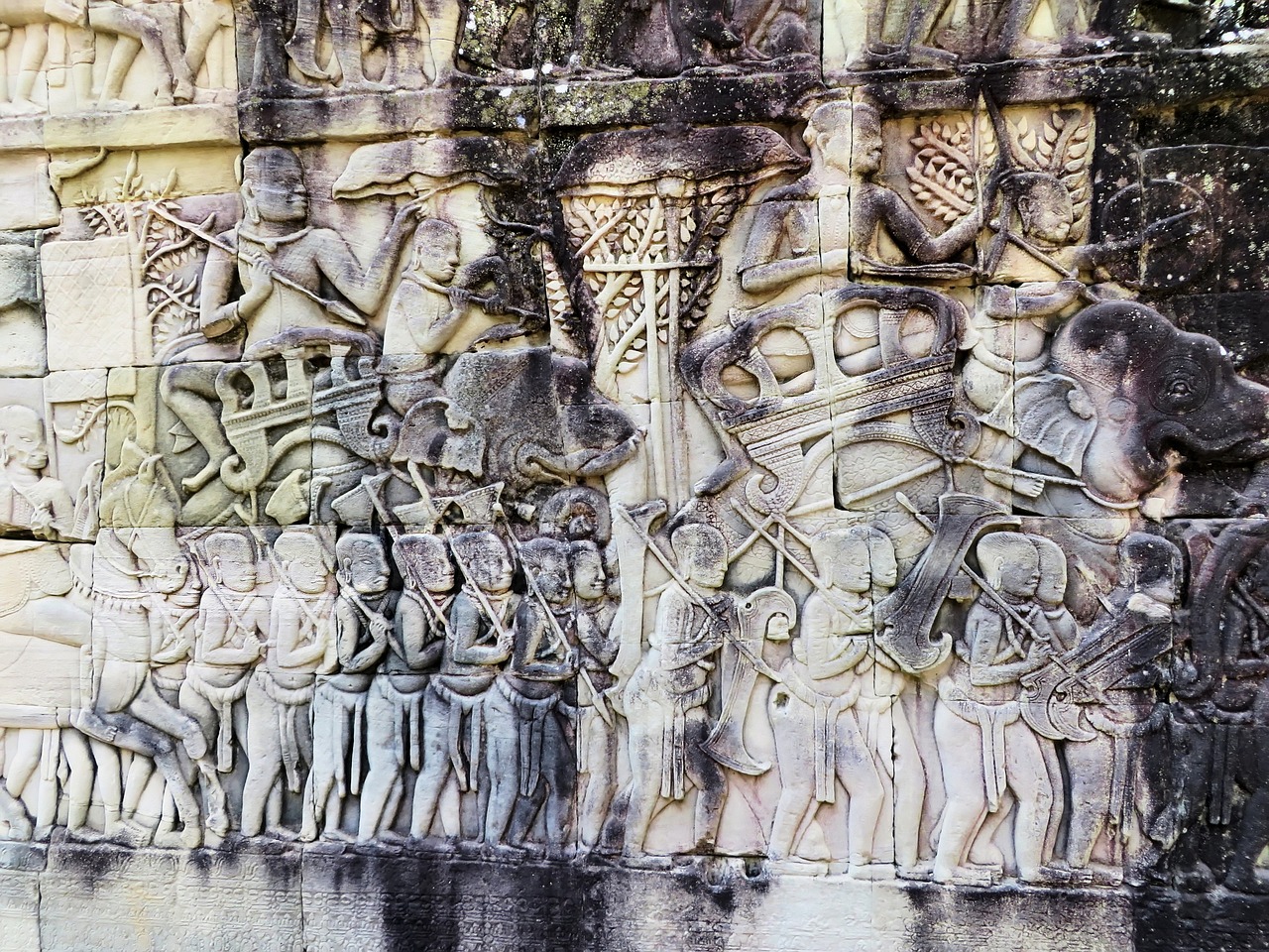 Kambodža, Angkor, Bayon, Šventykla, Statulos, Archeologija, Griuvėsiai, Sienų Skulptūros, Nemokamos Nuotraukos,  Nemokama Licenzija