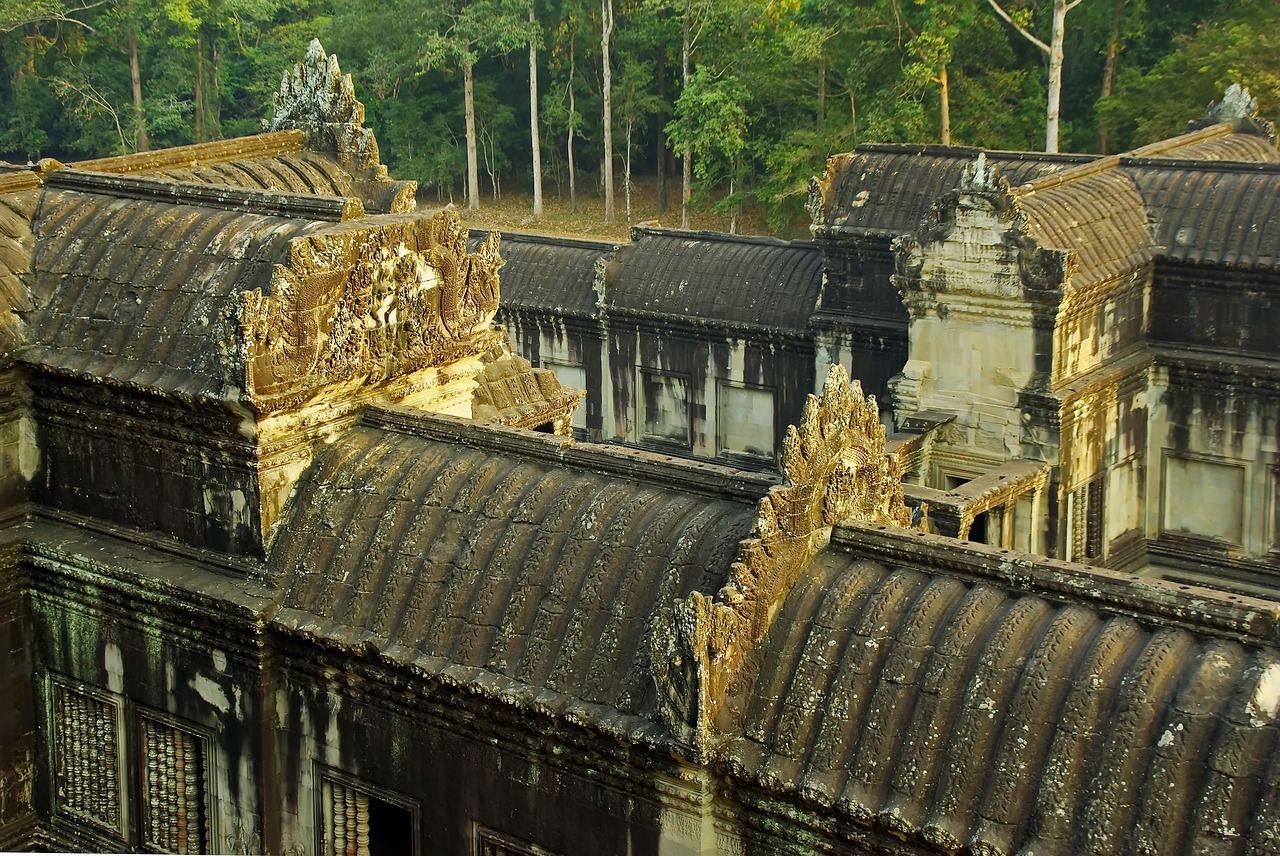 Kambodža, Angkor, Angkor Wat, Siem Grižti, Stogas, Galerija, Skulptūra, Šventykla, Religija, Garbinimas