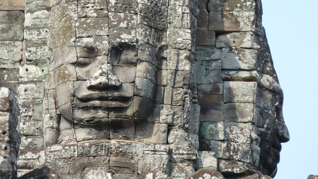 Kambodža, Angkor, Šventykla, Siem Grižti, Veidas, Sugadinti, Angkor Wat, Archeologija, Skulptūra, Nemokamos Nuotraukos