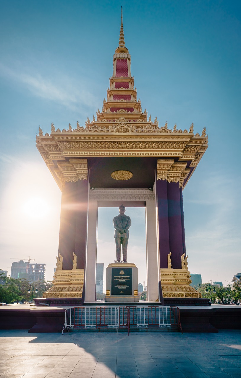 Kambodža, Phnom Penh, Nepriklausomybės Aikštė, Kelionė, Pastatas, Miestas, Pietryčių Azija, Popietė, Sihanoukvilis, Paminklas