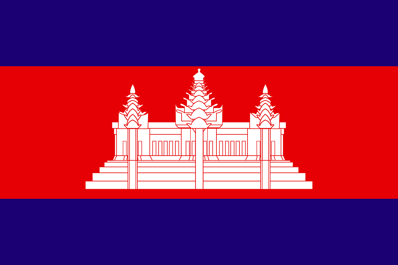 Kambodža, Vėliava, Kambodža, Simbolis, Tauta, Šalis, Ženklas, Nacionalinis, Asija, Nemokama Vektorinė Grafika
