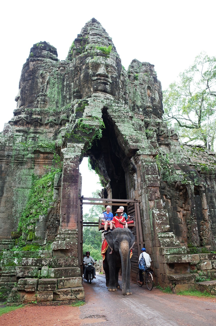 Kambodža, Siem Grižti, Angkor Tomas, Bajono Šventykla, Kelionė, Dramblys, Turistinis, Nemokamos Nuotraukos,  Nemokama Licenzija