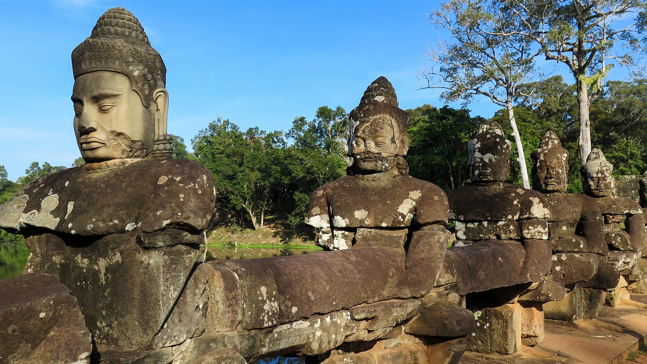 Kambodža, Angkor, Šventykla, Istorija, Asija, Šventyklos Kompleksas, Pietų Vartai, Nemokamos Nuotraukos,  Nemokama Licenzija