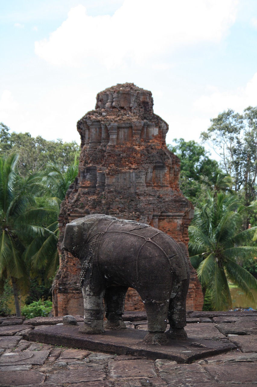 Kambodža, Angkor Wat, Festivalis, Griuvėsiai, Šventykla, Dramblys, Miškas, Statula, Akmens Statula, Nemokamos Nuotraukos