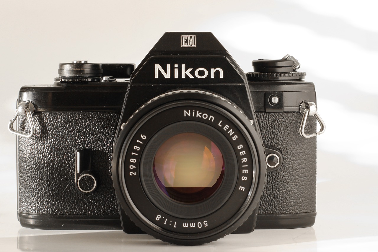 Fotoaparatas, Analogas, Nikon, Senas, Filmas, Vintage, Hipster, Studija, Balta, Fonas